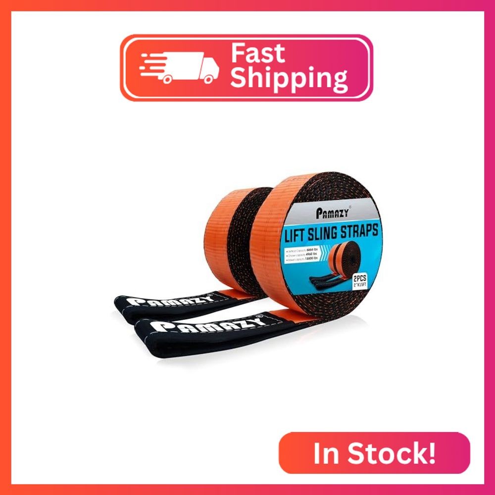 2”x15’ Sturdy Lift Sling Strap, 18800lbs Heavy Duty Lifting Web Sling-2 PCS 2”x15’ Sturdy Lift Sling Strap, 18800lbs Heavy Duty Lifting Web Sling-2 PCS