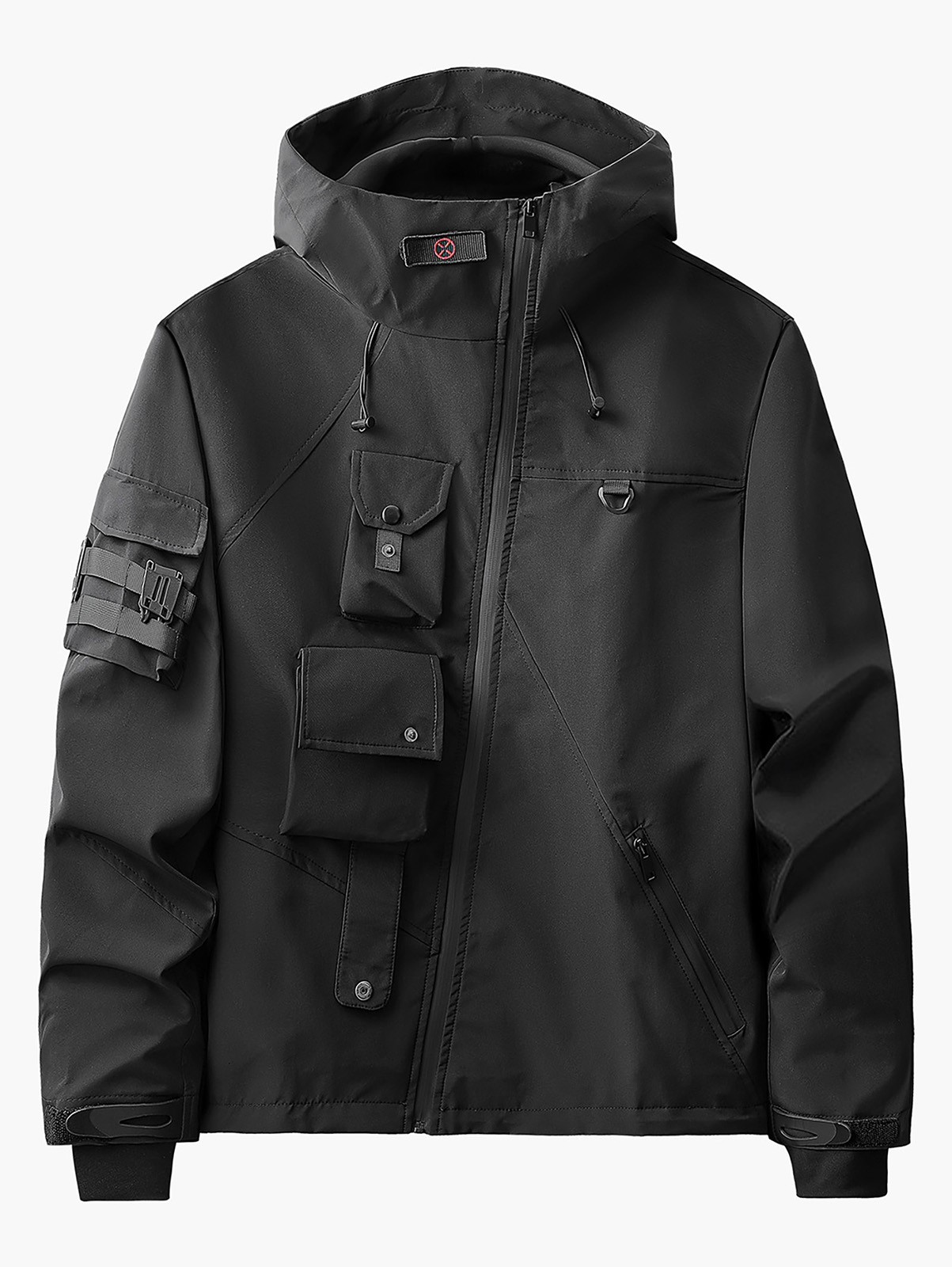 Niepce Men\'s Techwear Hooded Jacket Streetwear Windbreaker Tactical Utility Coat Niepce Men\'s Techwear Hooded Jacket Streetwear Windbreaker Tactical Utility Coat
