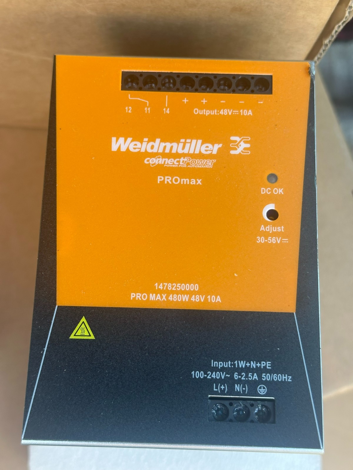 1478250000 Weidmuller PRO MAX 480W 48V 10A ** NEW ** Power supply, switch-mode 1478250000 Weidmuller PRO MAX 480W 48V 10A ** NEW ** Power supply, switch-mode