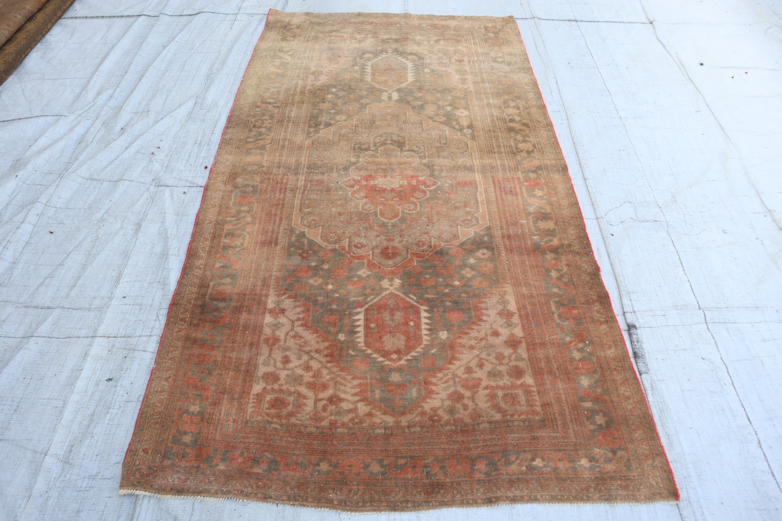 4x7 Vintage Caucasian Area Rug, Afghan Tribal Rug, Hand-Knotted Wool Kids Rug