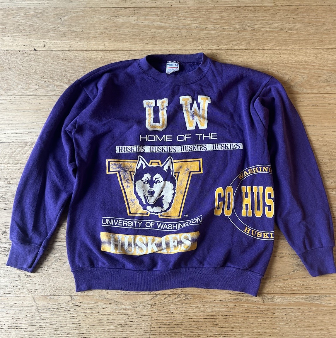 Vintage True-Fan University of Washington Huskies Sweatshirt Crewneck L USA Vintage True-Fan University of Washington Huskies Sweatshirt Crewneck L USA