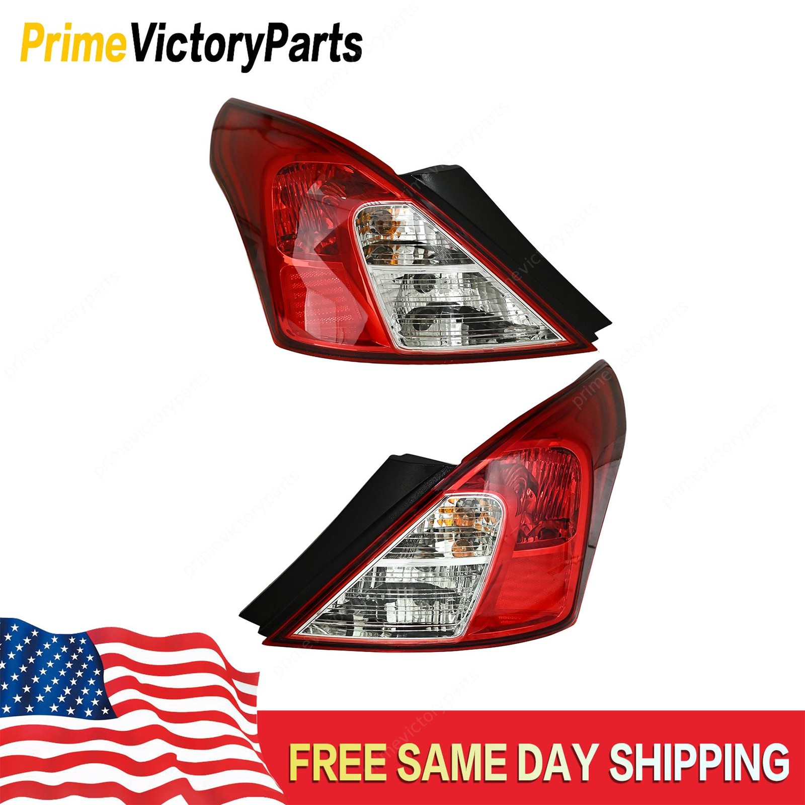Set of 2 Tail Light For 2012-2019 Nissan Versa 1.6 S SL SV LH & RH w/ Bulb(s)