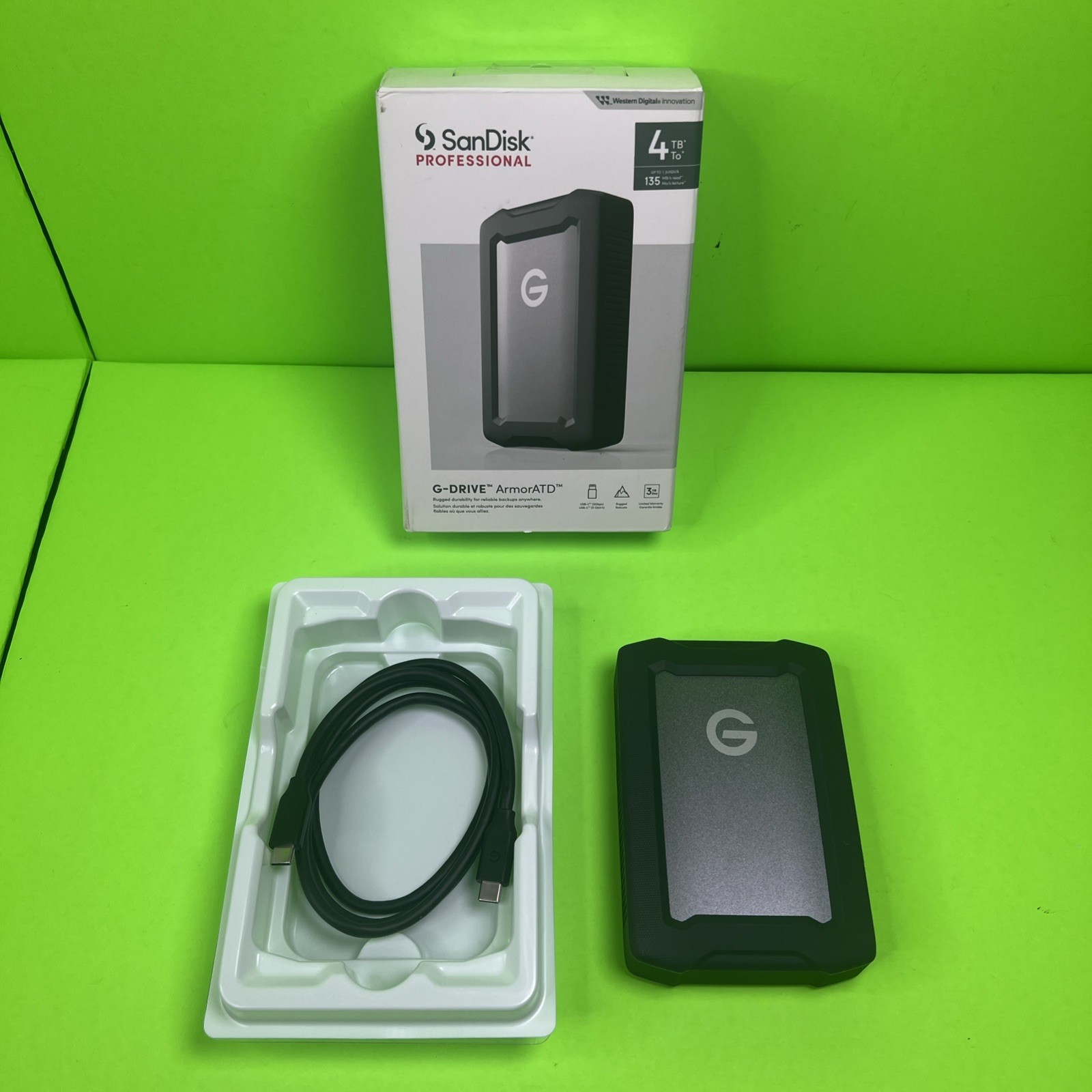 SanDisk Professional G-DRIVE ArmorATD 4TB External HD USB-C - SAME DAY -WARRANTY