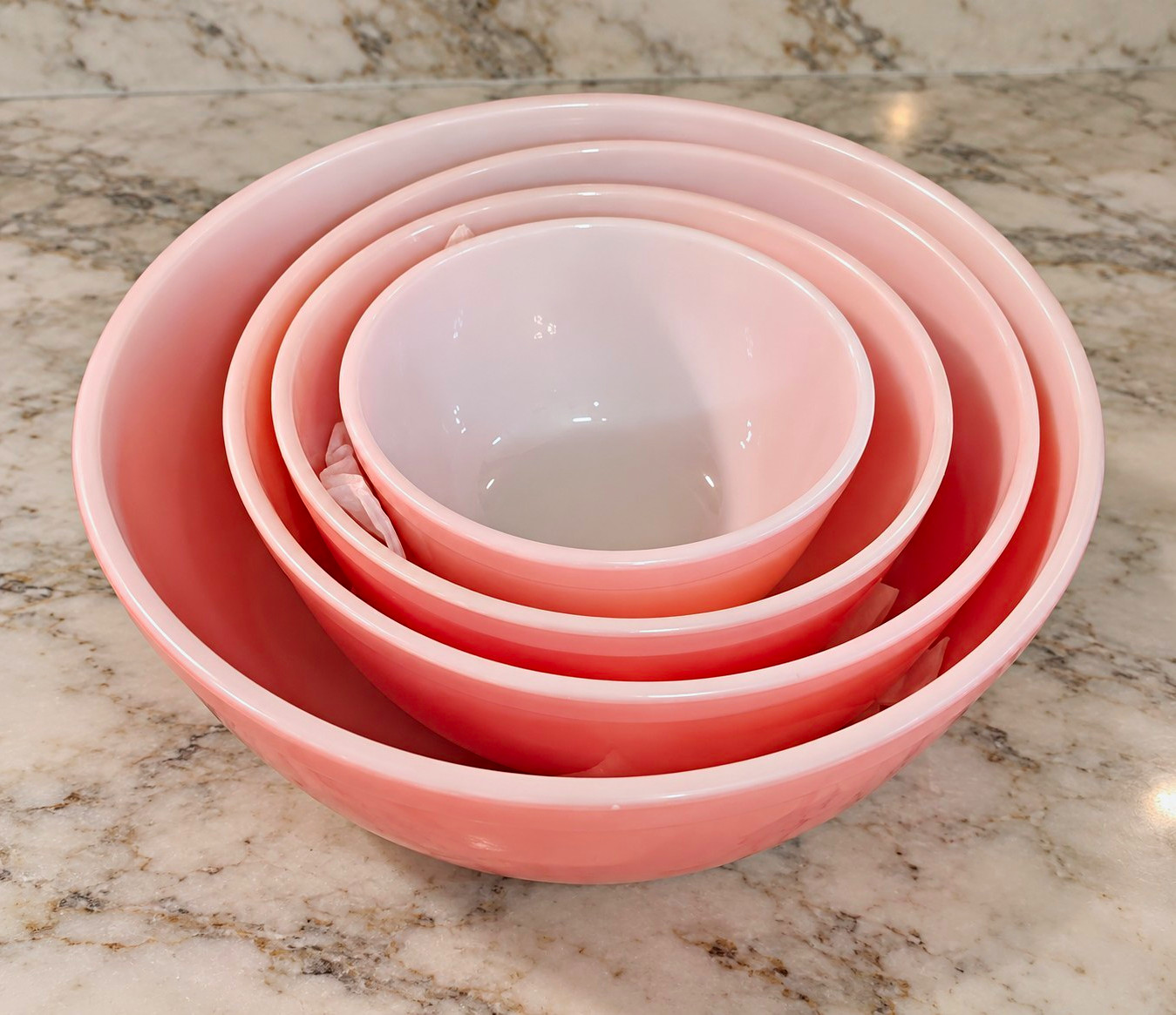 Vintage PYREX Pink mixing bowls #401 #402 #403 #404 - vintage PYREX mixing bowl