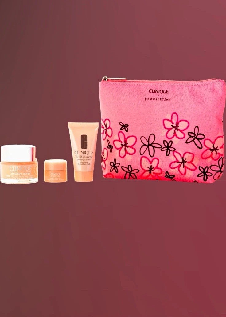 Clinique Moisture Surge Hydrating Set: All About Eyes, Overnight Mask, Bag
