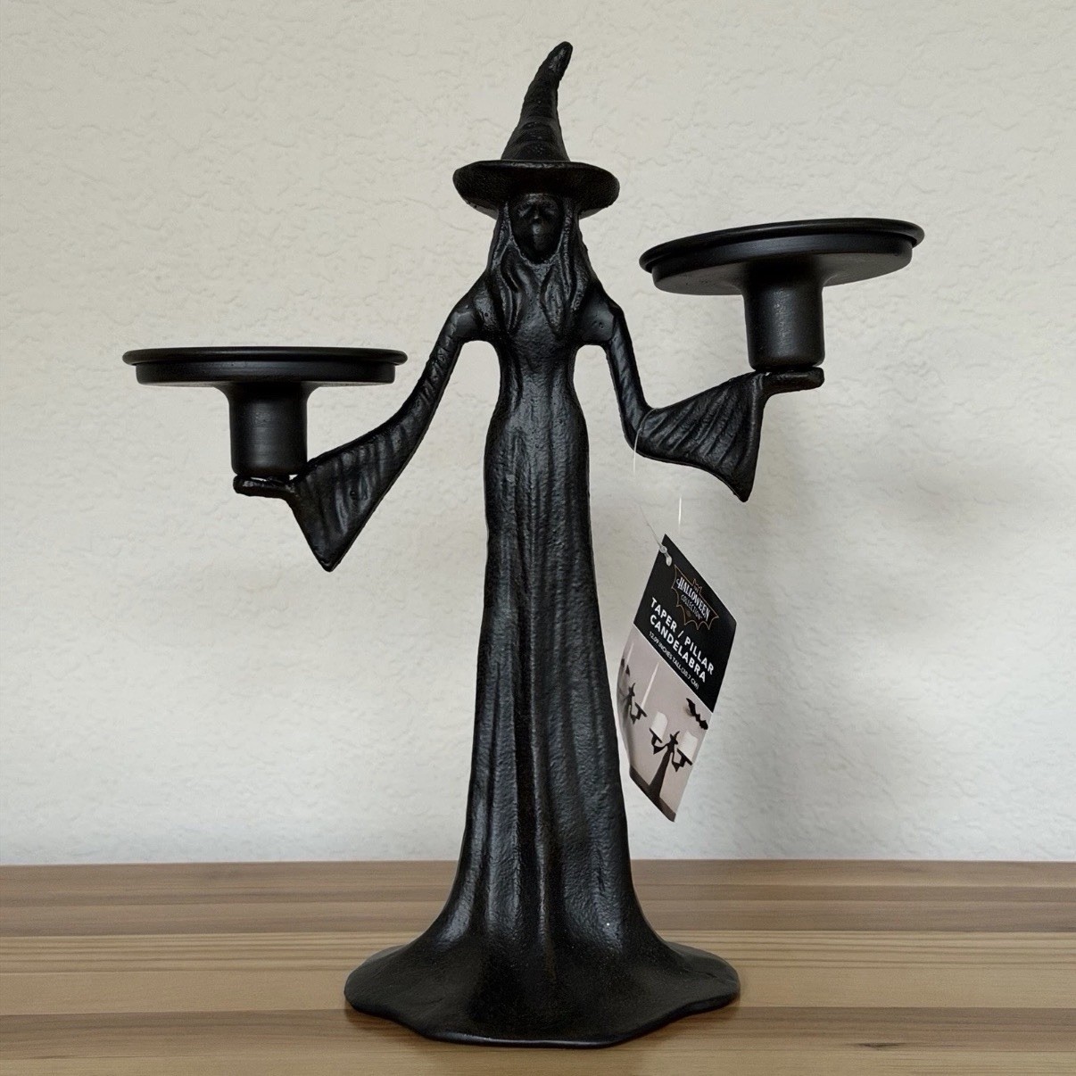 Aldi The Halloween Collection Witch Candelabra Matte Black Metal Base SOLD OUT
