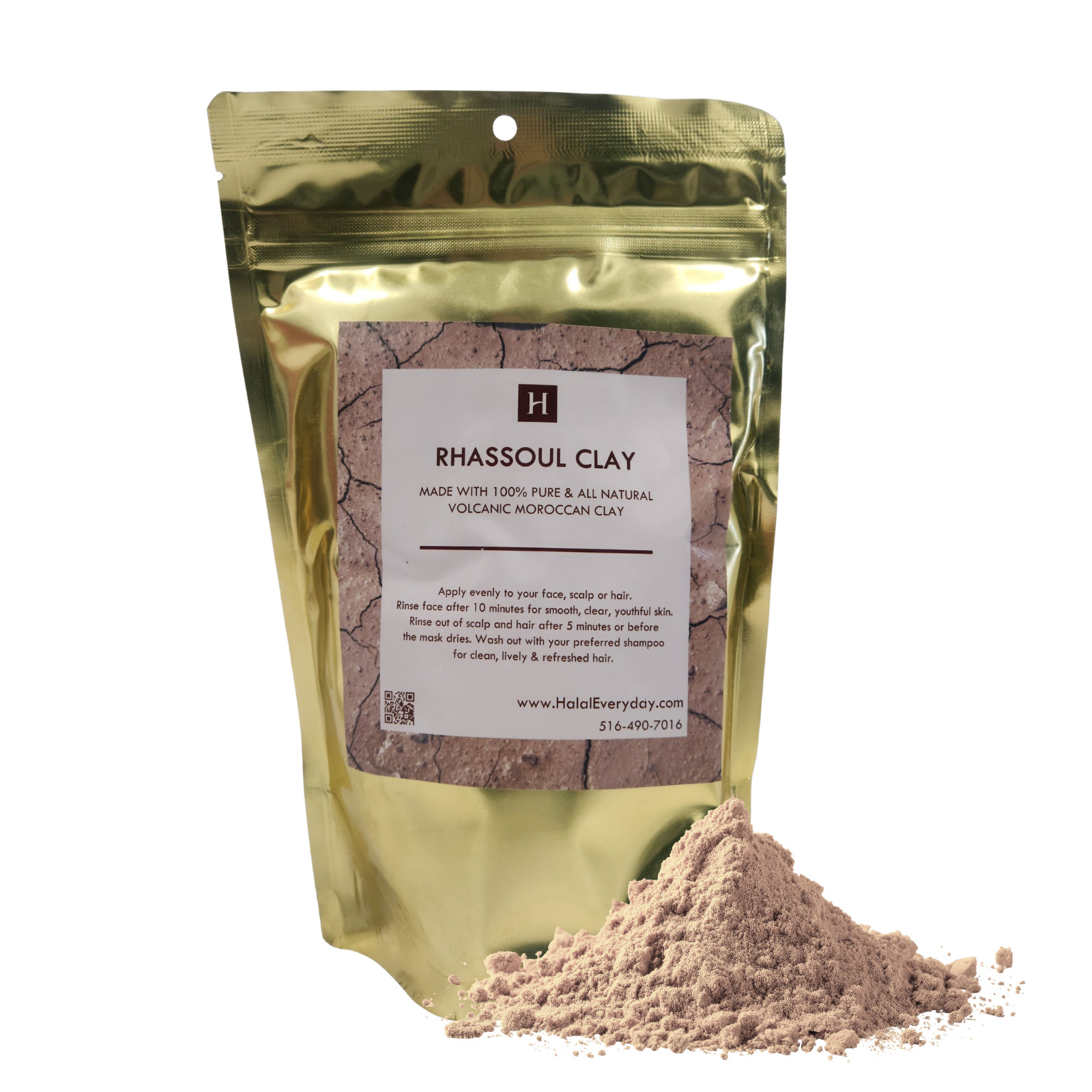 Rhassoul Moroccan Clay Powder - 100% Natural Ultra Fine Hair Face Body Mask BULK