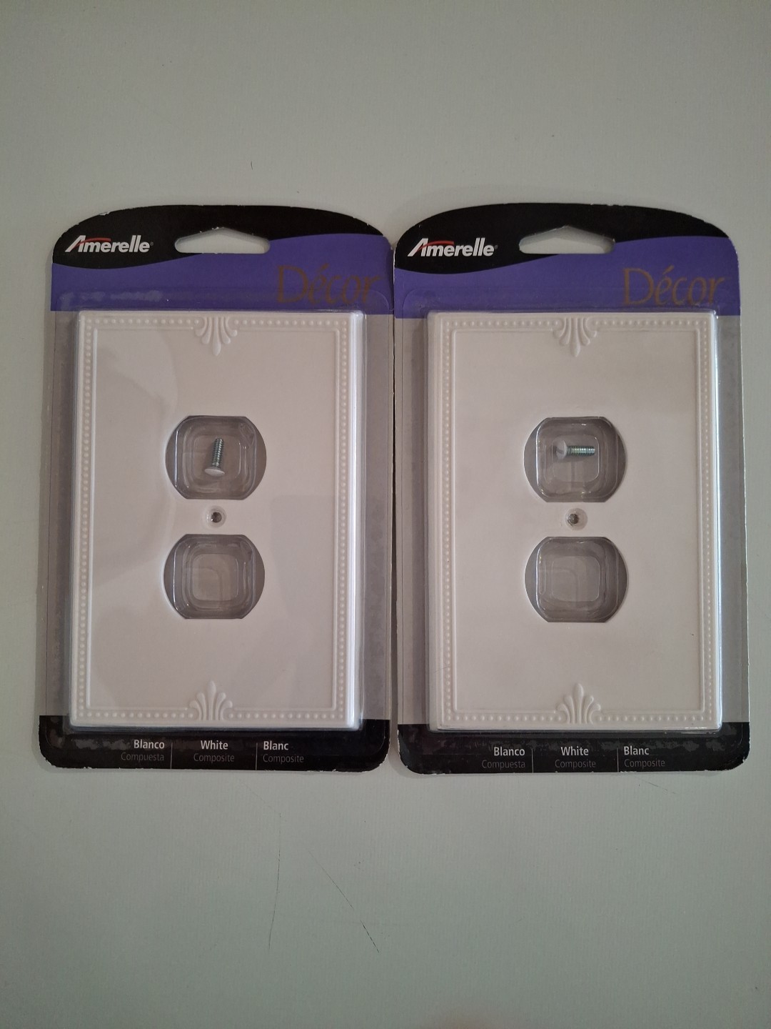 Amerelle 2 Duplex Outlet Covers Richmond White Wallplate New In Packages 38DW