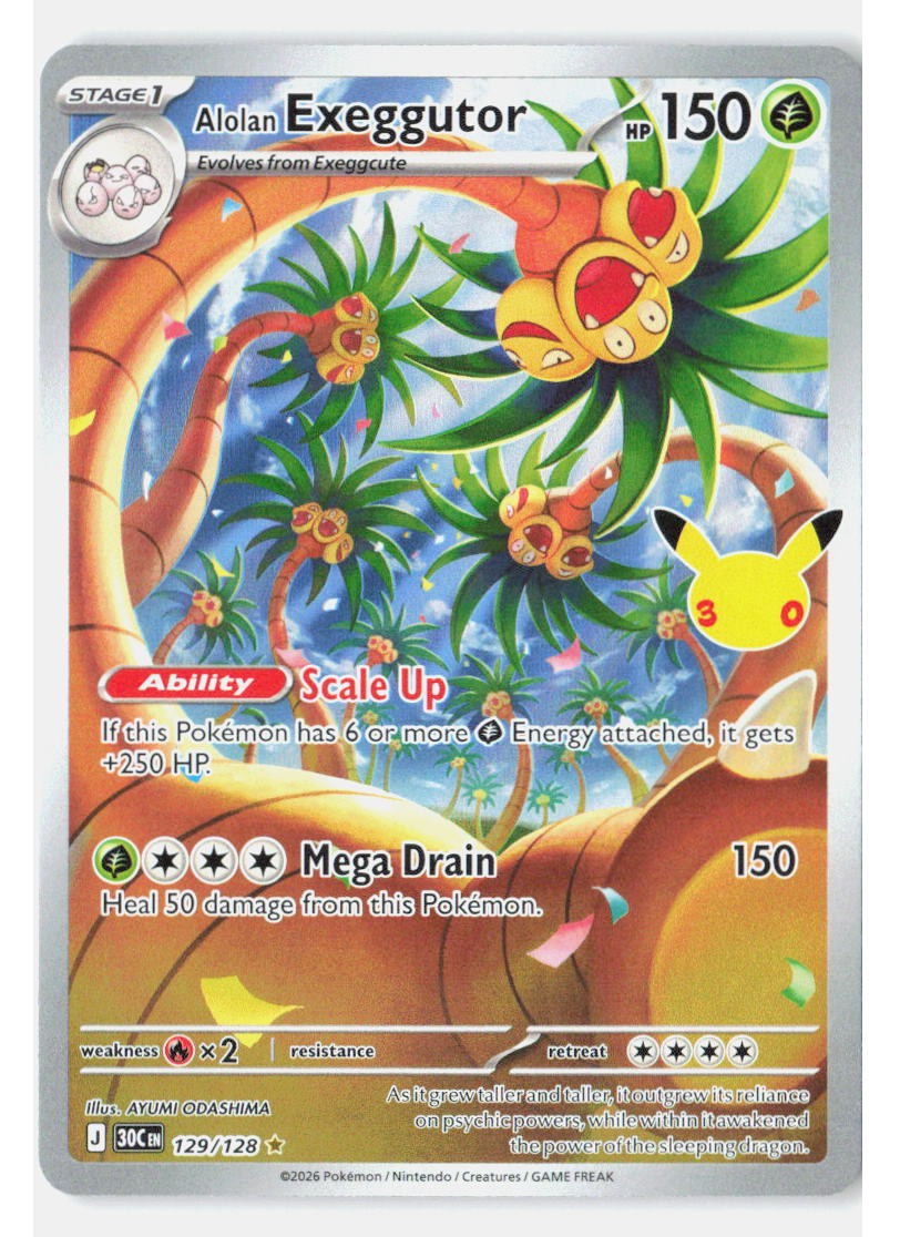 Alolan Exeggutor Holofoil[30C - 129/128] (NM) Pokemon
