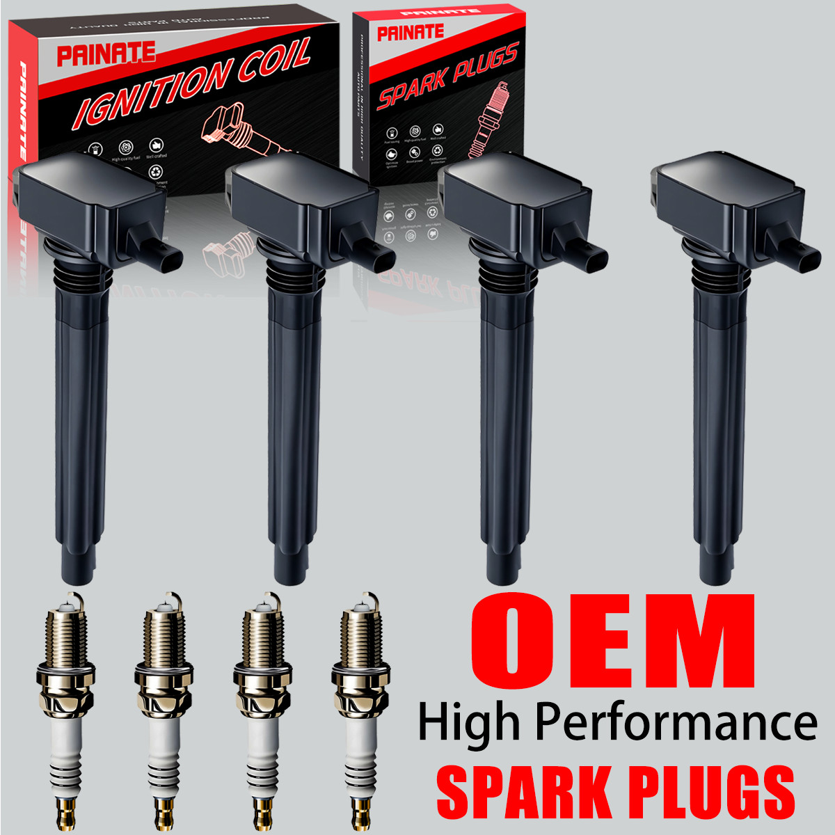 4X Brand OEM Ignition Coil & Iridium Spark Plug For Chrysler Jeep Ram 2.4L UF751