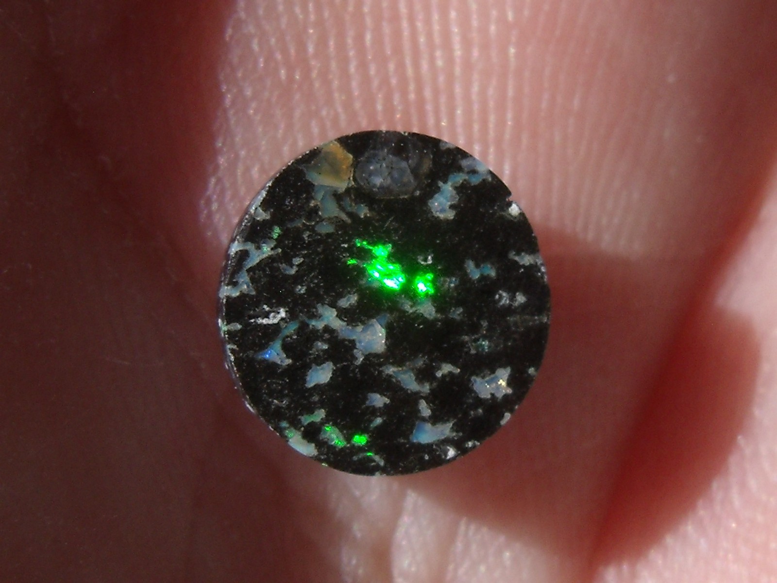 1.67 Ct. Mexican Leopard Opal Cabochon with blue and green flash