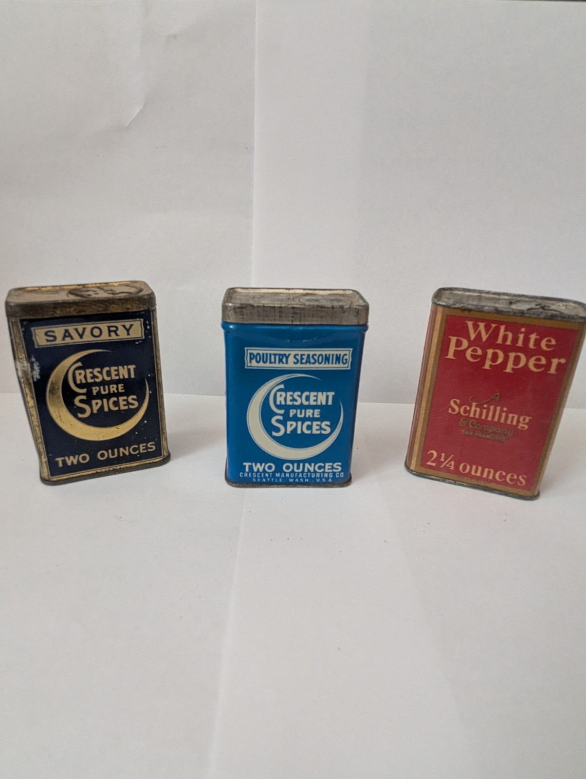 Vintage Crescent & Shilling Spice Tin Lot of 9 - Mid Century Kitchen Decor Vintage Crescent & Shilling Spice Tin Lot of 9 - Mid Century Kitchen Decor
