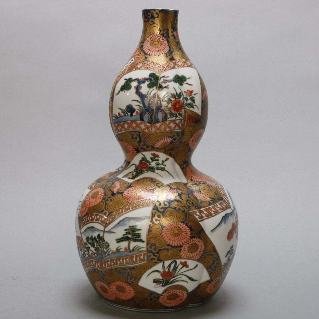 VINTAGE ANTIQUE ORIENTAL DOUBLE GOURD SHAPED 14\