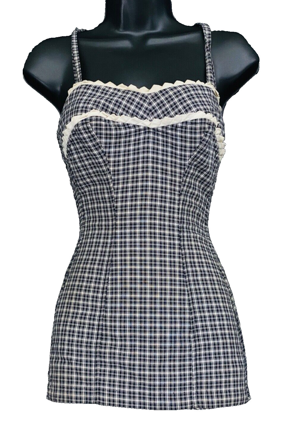 Vintage 1950s Jantzen black white plaid swimsuit one-piece deadstock pin up XS Vintage 1950s Jantzen black white plaid swimsuit one-piece deadstock pin up XS