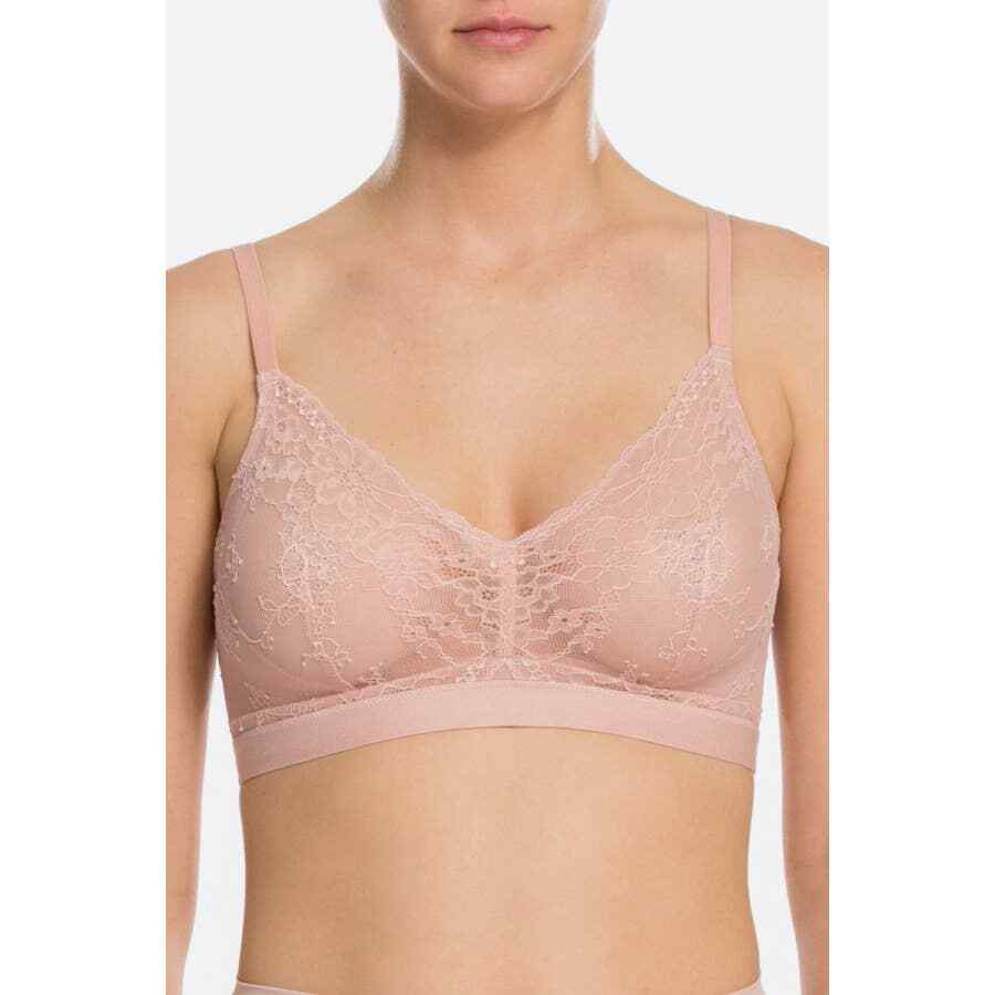 Spanx Spotlight On Lace Bralette in Vintage Rose Size XS Pink Sheer Unlined Bra