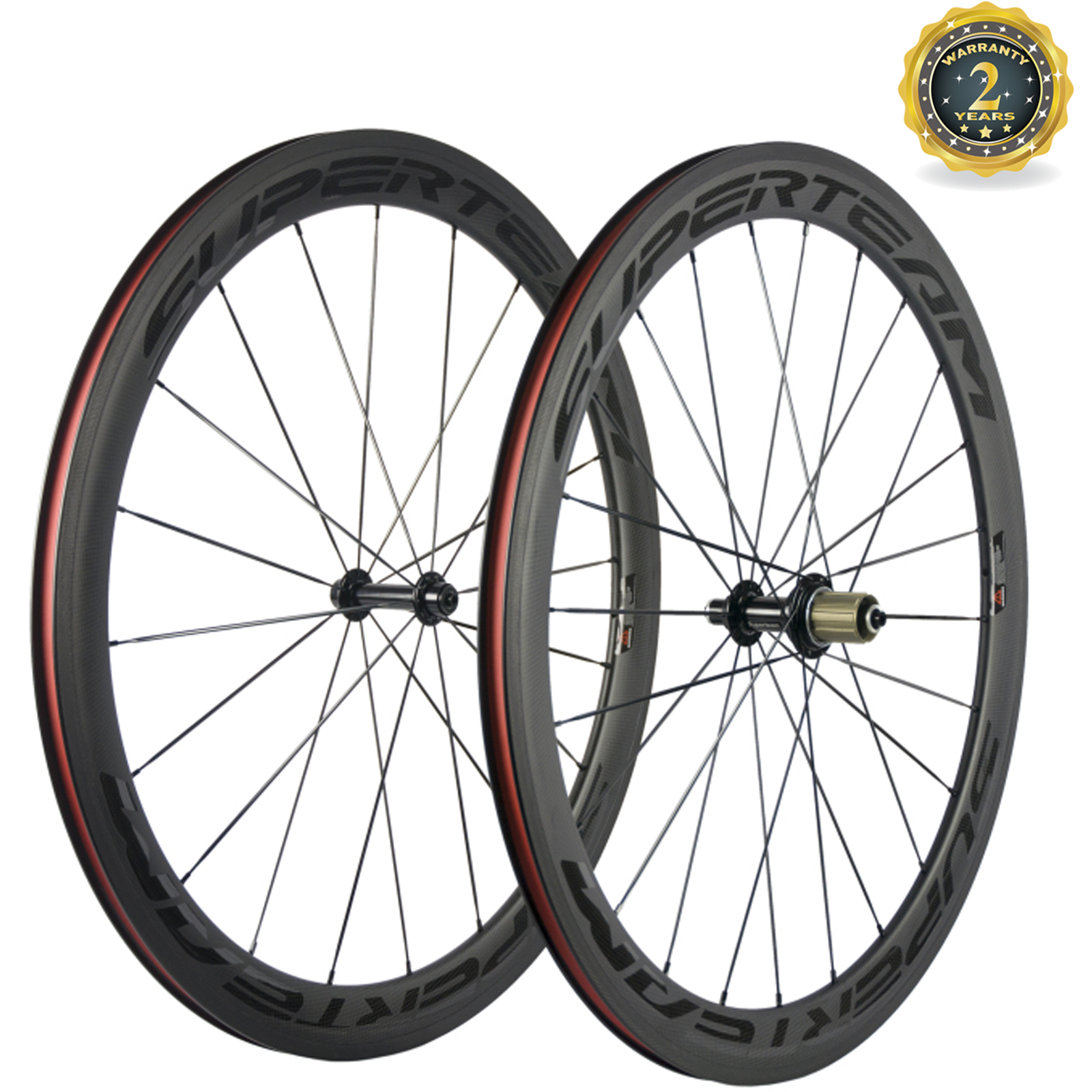 Lightweight Wheels 700C Clincher 50mm Carbon Wheelset Superteam Bicycle Wheels 