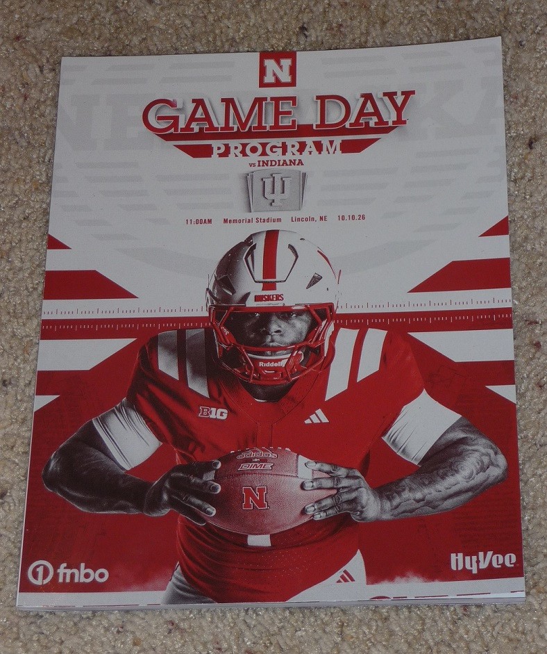 2026 Nebraska Cornhuskers vs Indiana Hoosiers Football Program Played 10-10-26