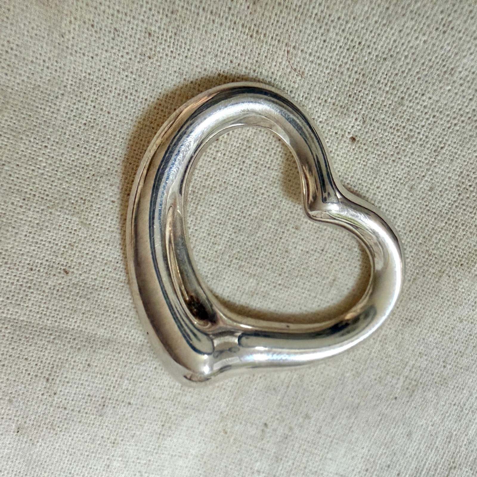 Tiffany & Co. Elsa Peretti 36mm XL Open Heart Sterling Silver Pendant Only