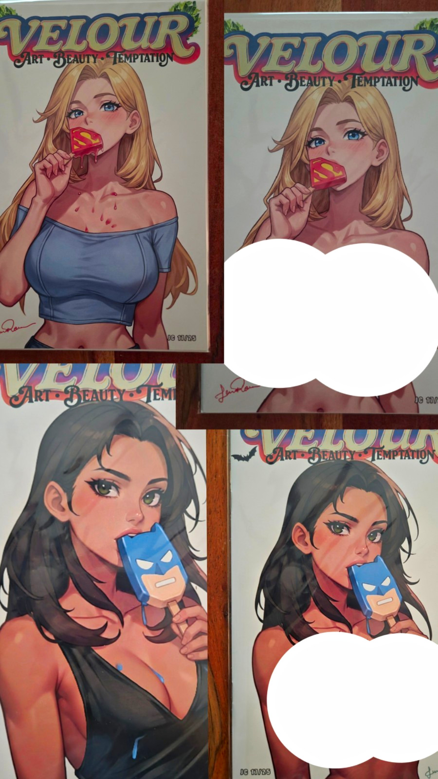 Velour: Art, Beauty, Temptation Graphic Novel All 4. Superman And Batman Covers