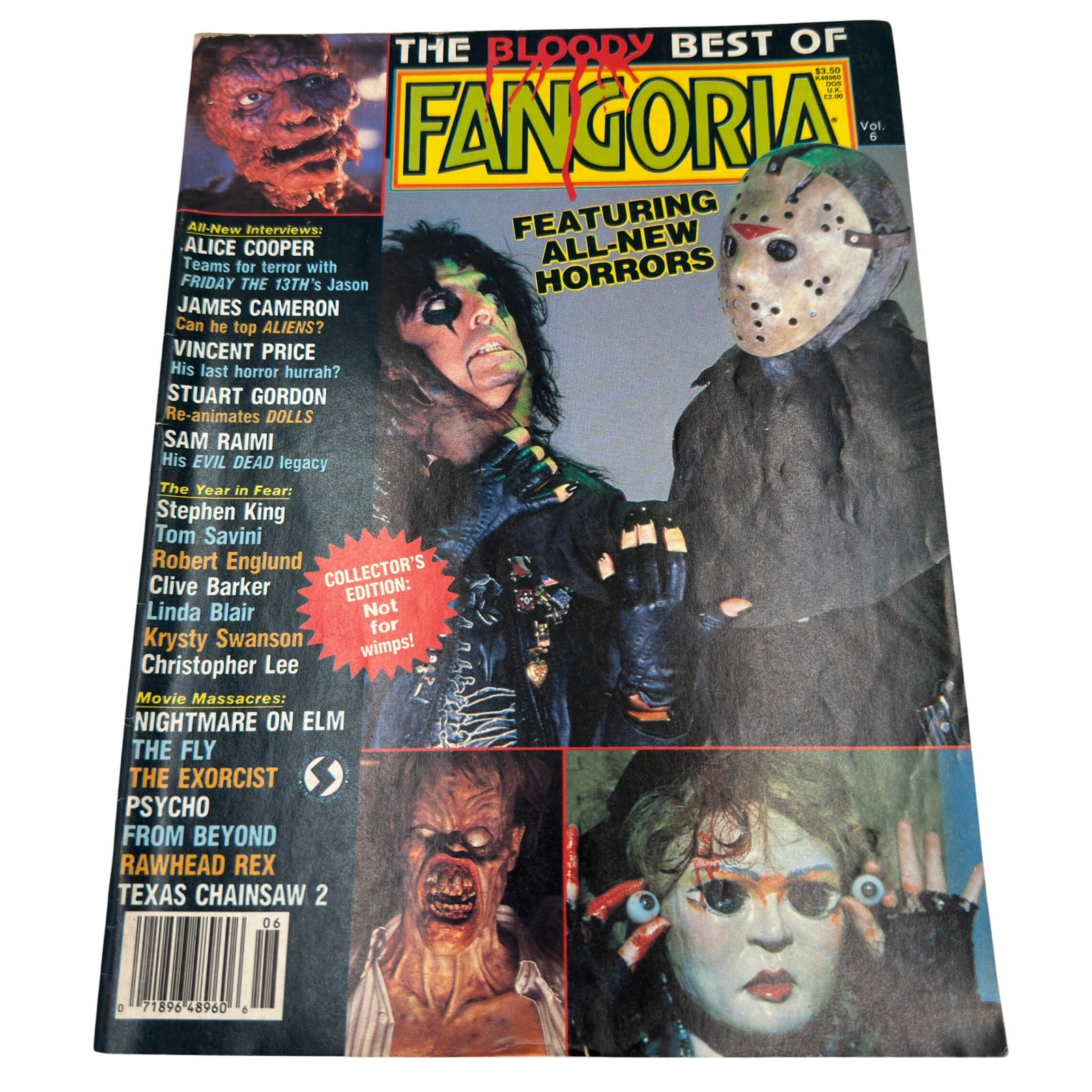 Vtg 1987 The Bloody Best of Fangoria Vol 6 Horror Magazine Jason Alice Cooper