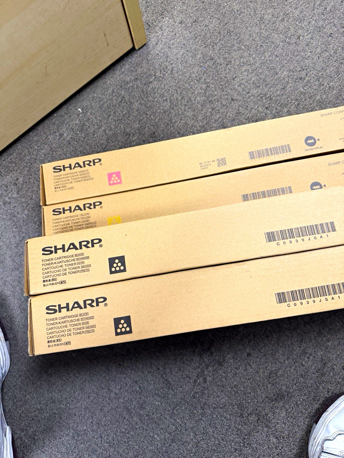 Sharp MX-51NT Genuine Laser Toner Cartridges Lot 2-Black 1-Yellow 1-Magenta Sharp MX-51NT Genuine Laser Toner Cartridges Lot 2-Black 1-Yellow 1-Magenta