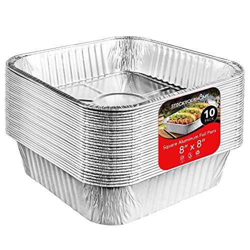 Stock Your Home 8x8 Foil Pans 50 Pack 8 in Square Aluminum Pans Foil Pans Stock Your Home 8x8 Foil Pans 50 Pack 8 in Square Aluminum Pans Foil Pans