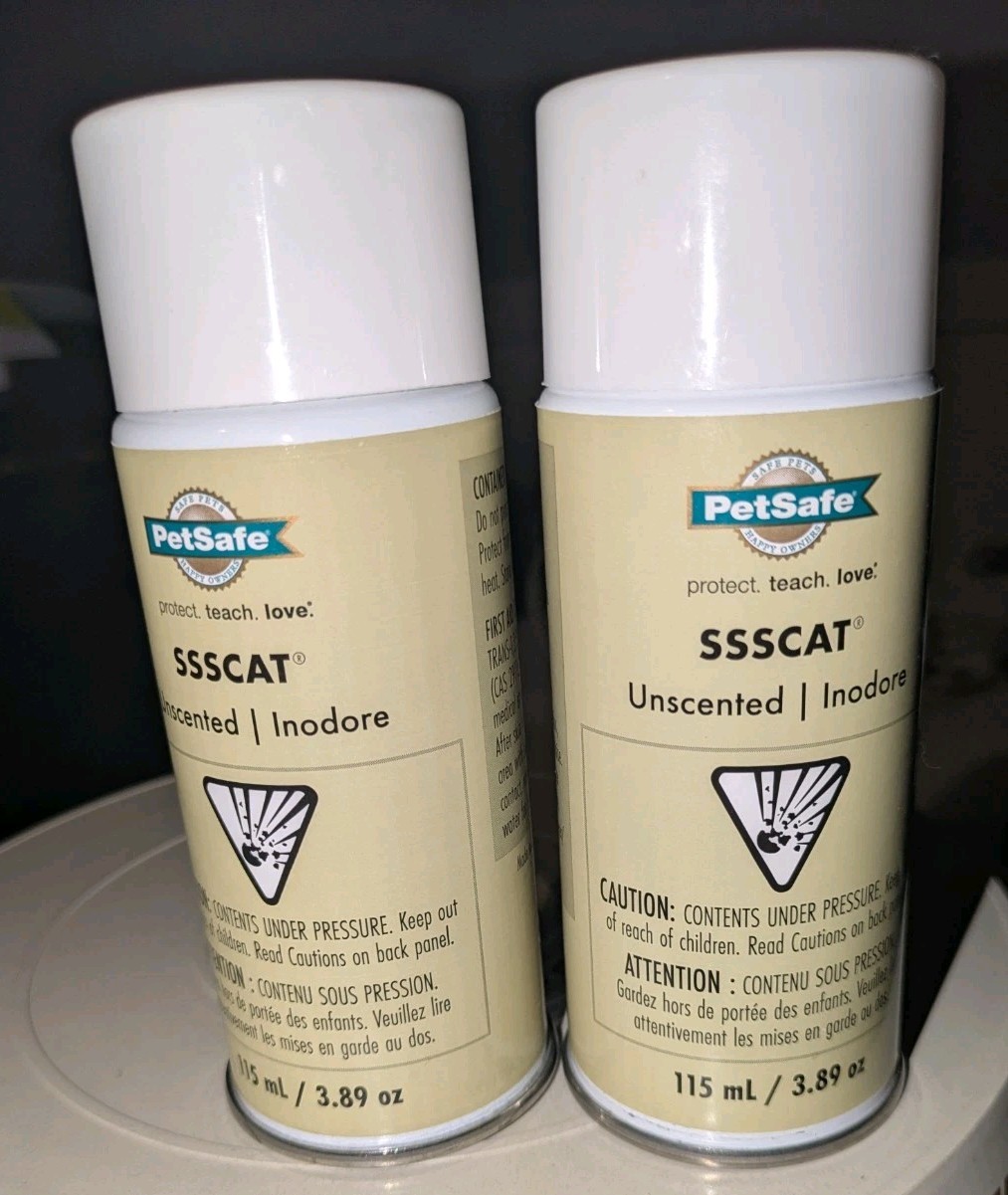 (2) PetSafe SSSCAT Spray Unscented Replacement Refill Cans 115ml/3.89 Fl Oz