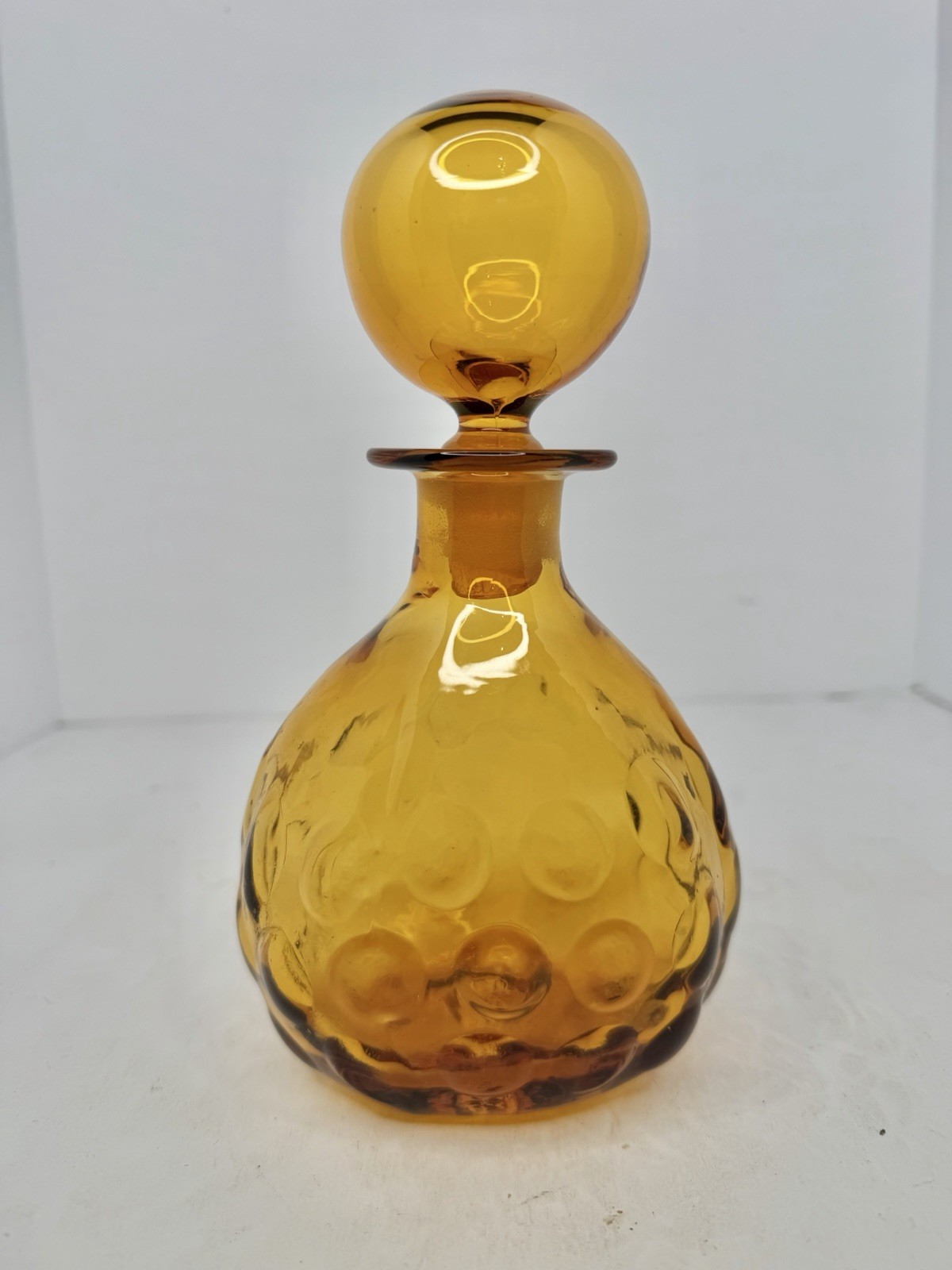 Vintage MCM Blenko 715 Decanter In Wheat 8.25” W/stopper Stunning