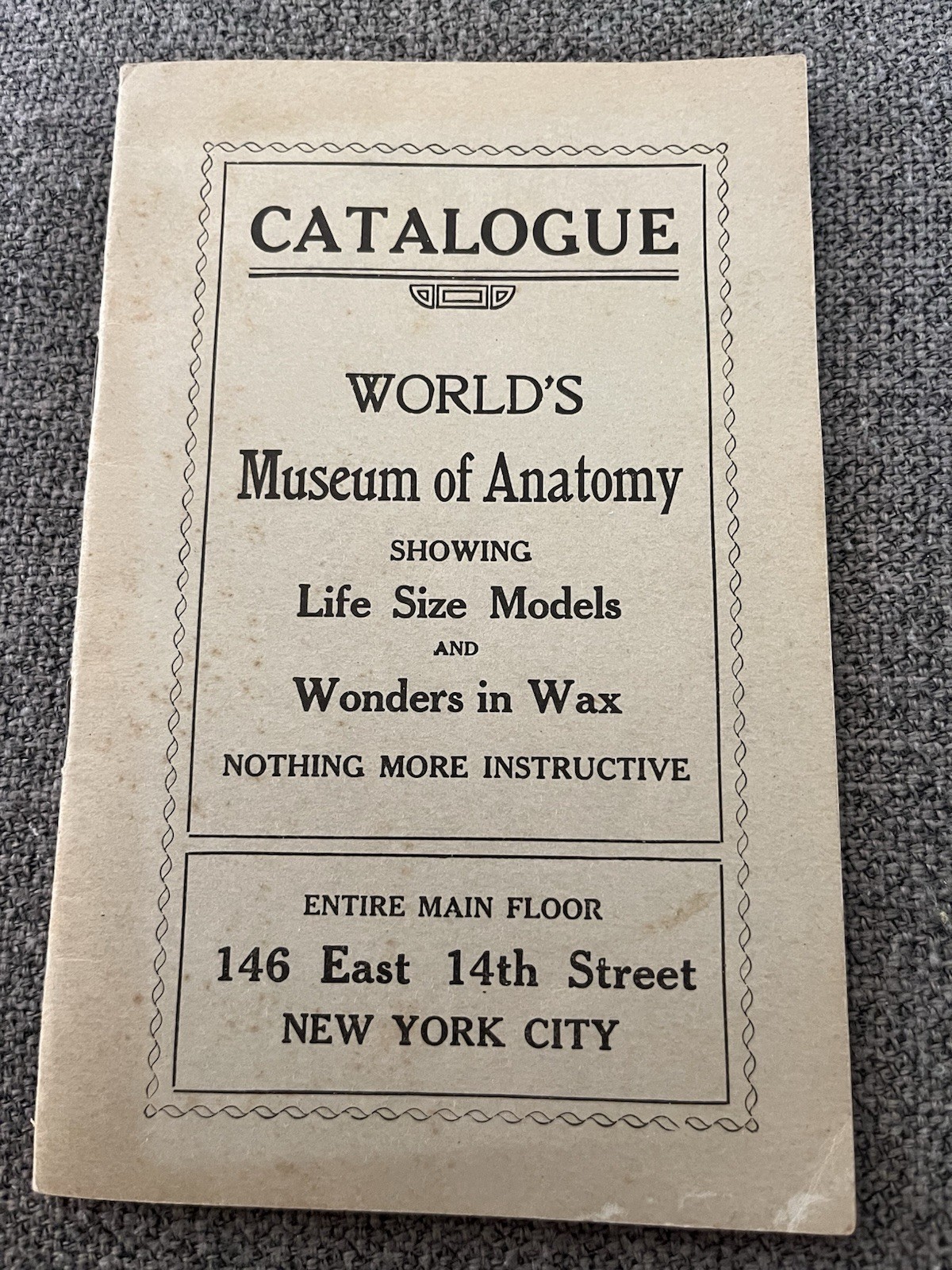 1890s Catalogue Museum Of Anatomy wax models 14th Street New York City Victorian
