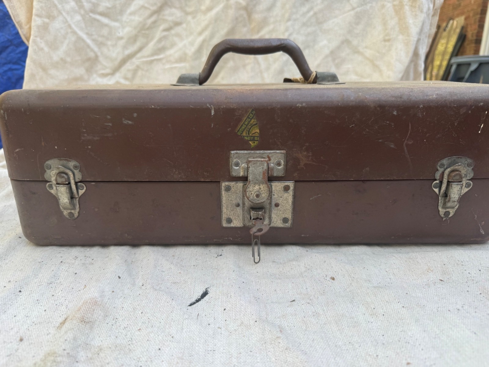 Antique 1920s-30s Outing Mfg Handy Tackle Box with Contents Included