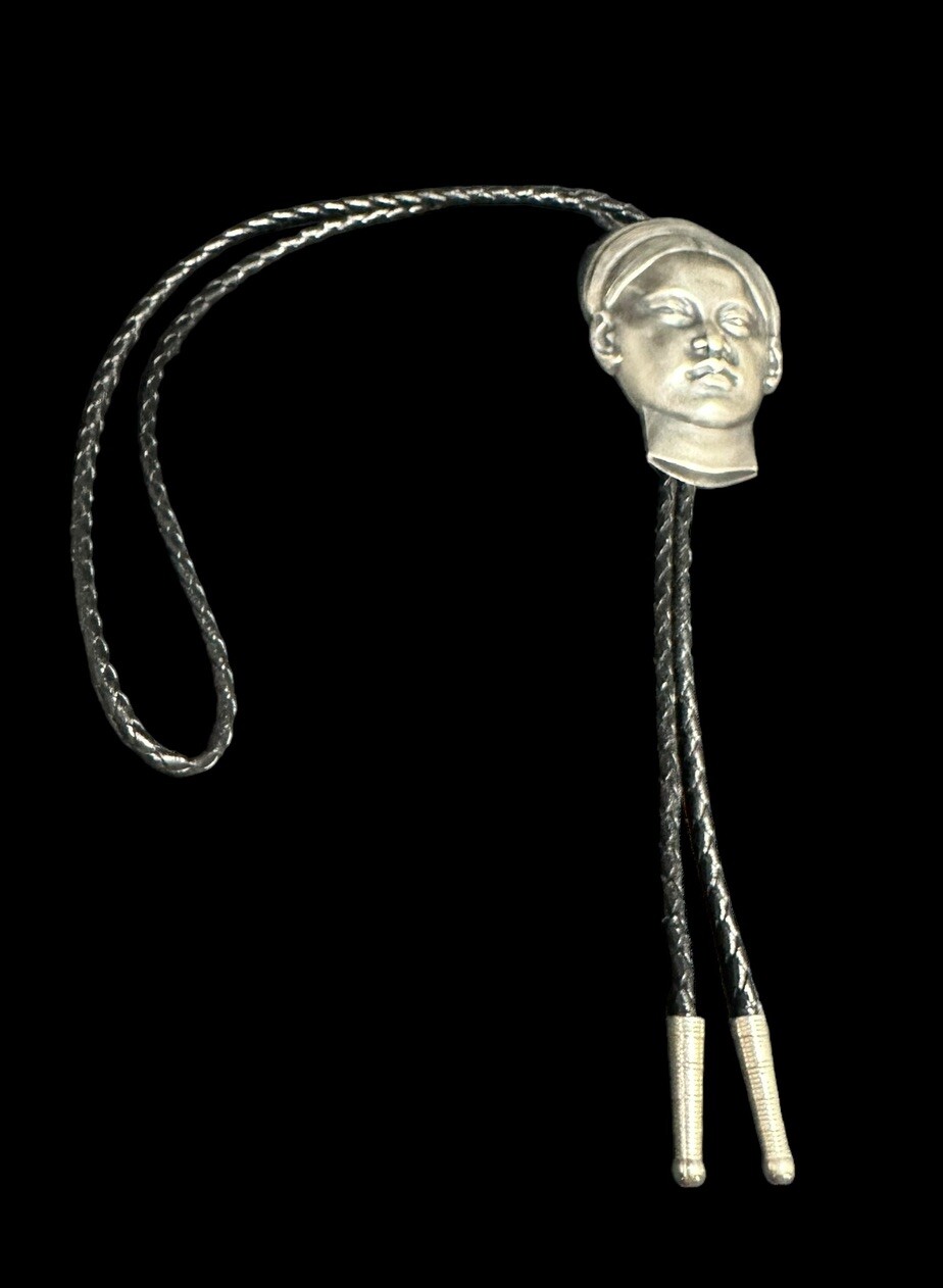 Antique 1931 Paris Colonial Exposition Bolo Tie Woman Head Ethnic