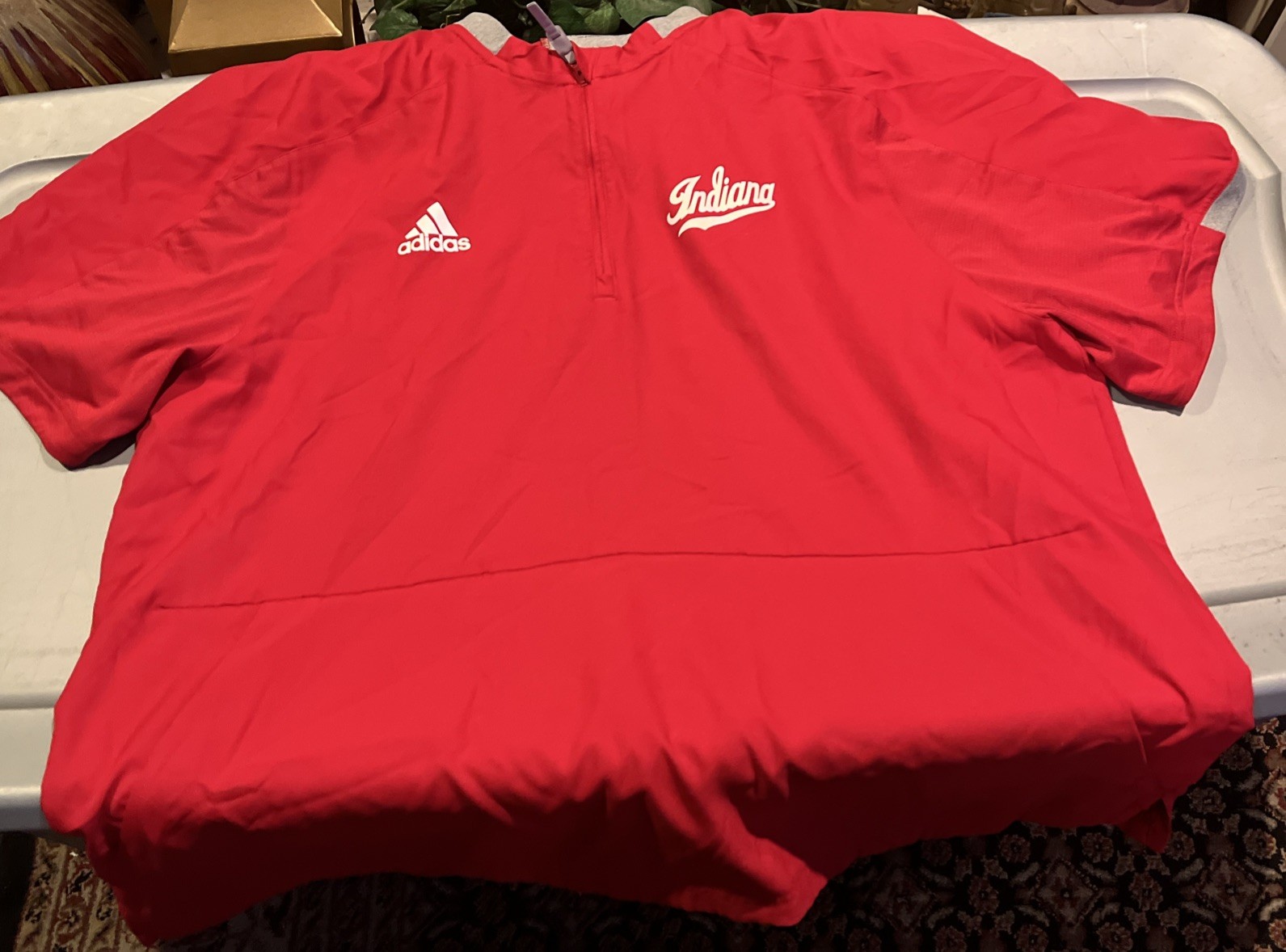 On The Field Indiana Hoosier Adidas Pullover Men’s Half Zipper Size XL