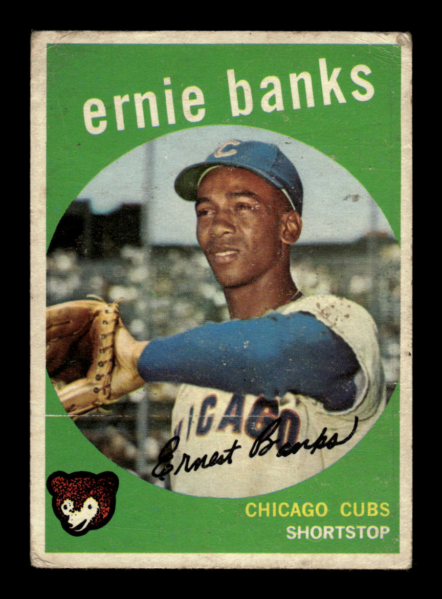 1959 Topps Baseball Ernie Banks #350 Chicago Cubs VG (Creases)