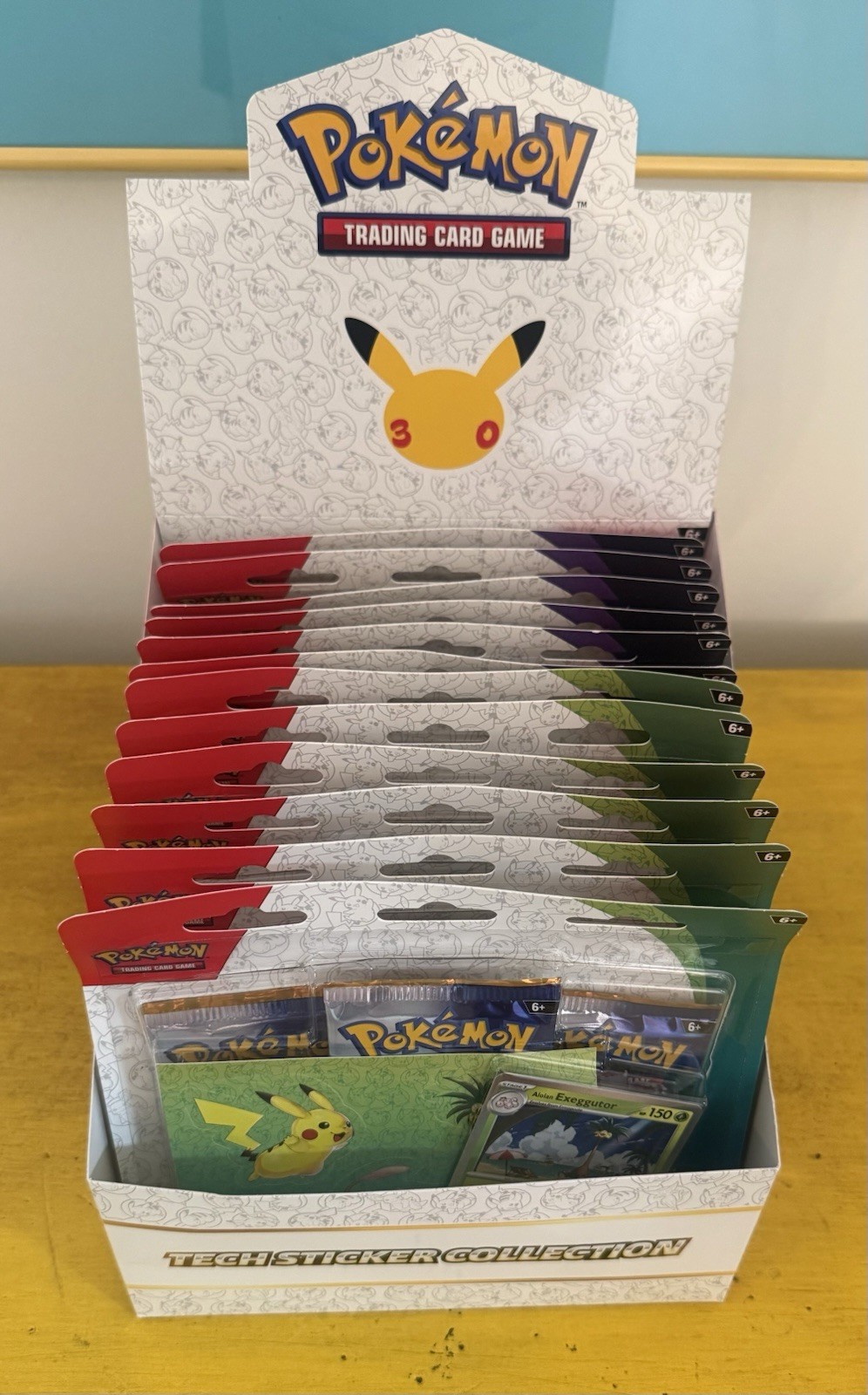 Lot of 12 - Pokemon TCG 30th Celebration Tech Sticker Collection in Display Box