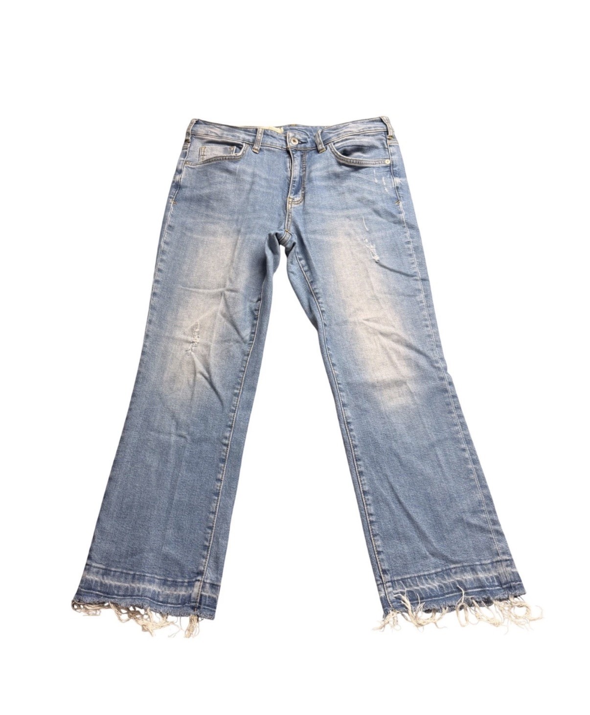 Pilcro and the Letterpress Light Wash Frayed Hem Distressed Jeans Size 31 Pilcro and the Letterpress Light Wash Frayed Hem Distressed Jeans Size 31
