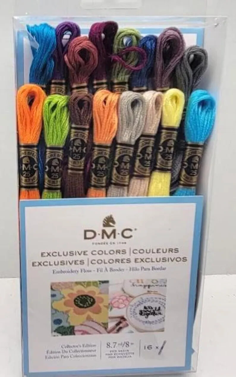 DMC Floss Pack - EXCLUSIVE COLORS Package of 16 Skeins - New, Sealed