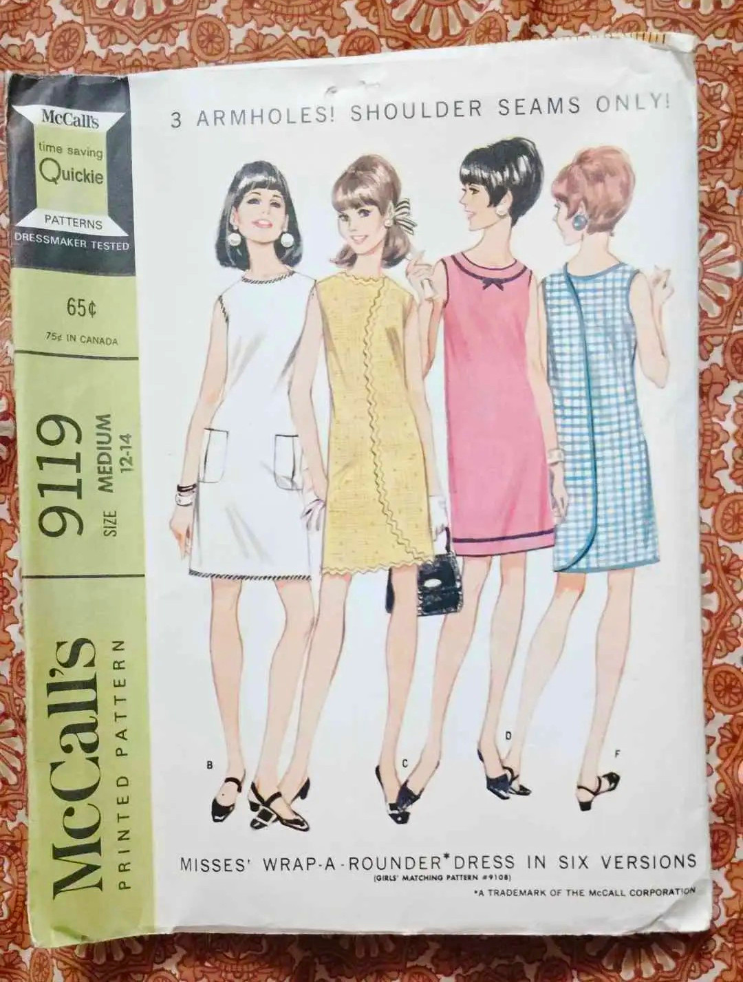 McCall\'s 9119 Vintage Original Misses Wrap-A-Rounder Dress Pattern, 12-14