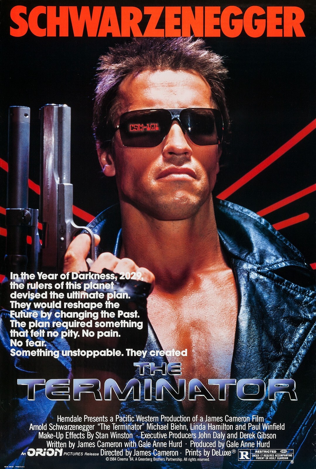 1984 The Terminator Movie Poster 11X17 Arnold Schwarznegger Sarah Connor ππΏ 1984 The Terminator Movie Poster 11X17 Arnold Schwarznegger Sarah Connor ππΏ
