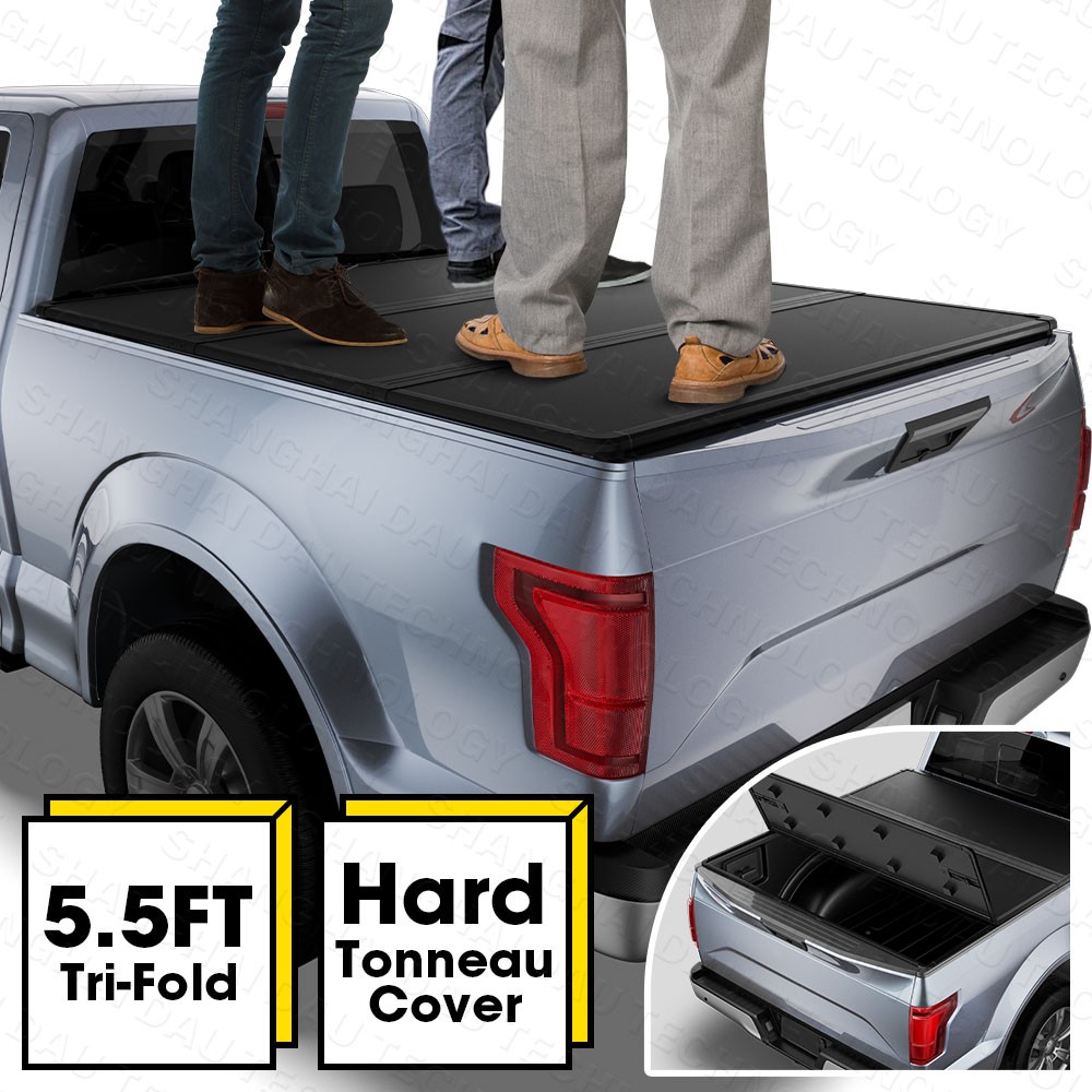 5.5FT Hard Tonneau Cover 3-Fold For 2015-2026 Ford F150 F-150 Truck Bed Cover