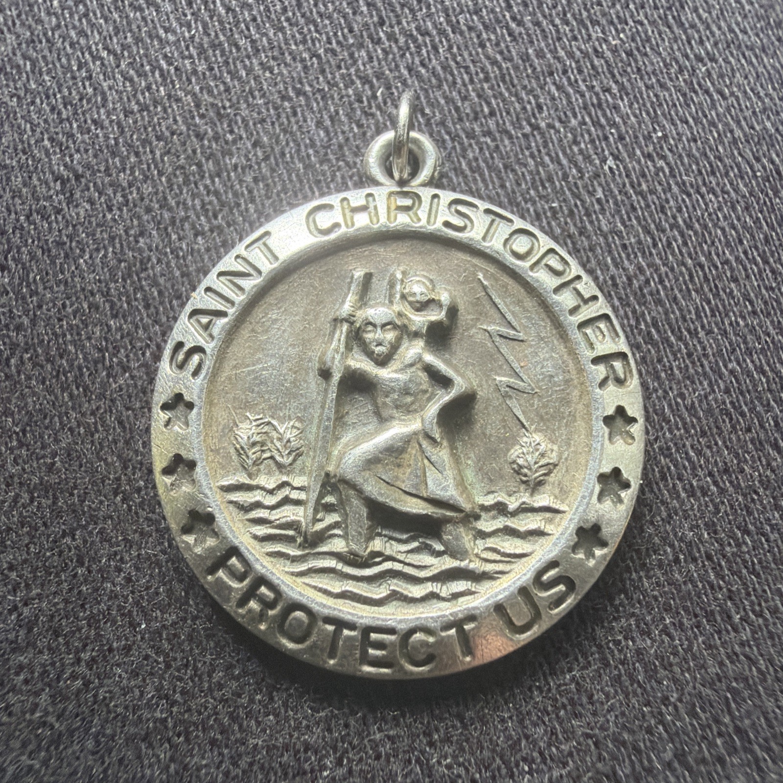 Vintage St Christopher Medal Chapel Sterling 1 Vintage St Christopher Medal Chapel Sterling 1