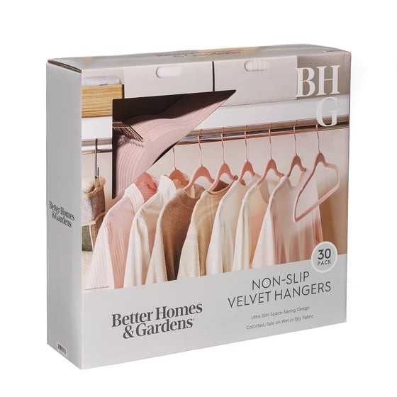 Velvet Adult Clothing Hangers, Pink, Non-Slip, Space Saving 30 Count Velvet Adult Clothing Hangers, Pink, Non-Slip, Space Saving 30 Count