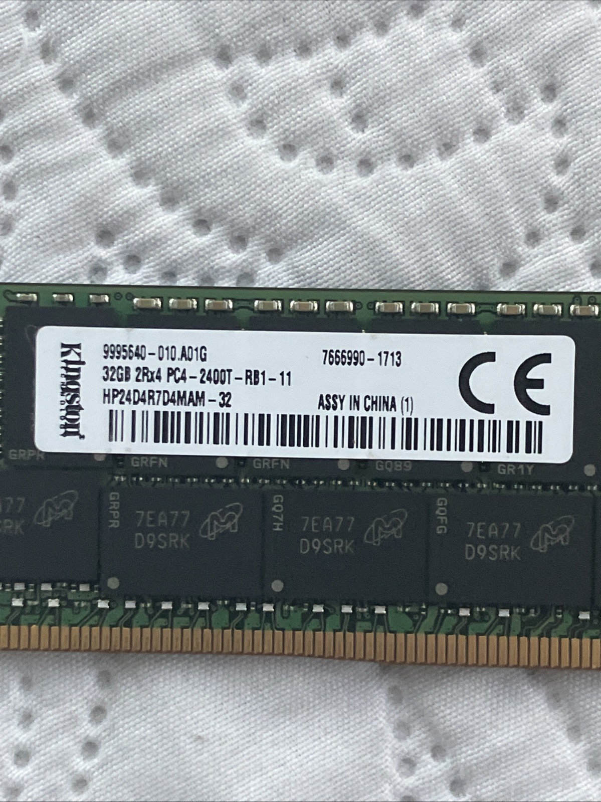 Kingston 32GB 2Rx4 PC4-2400T-RB1-11 ECC REG Server Memory HP24D4R7D4MAM-32