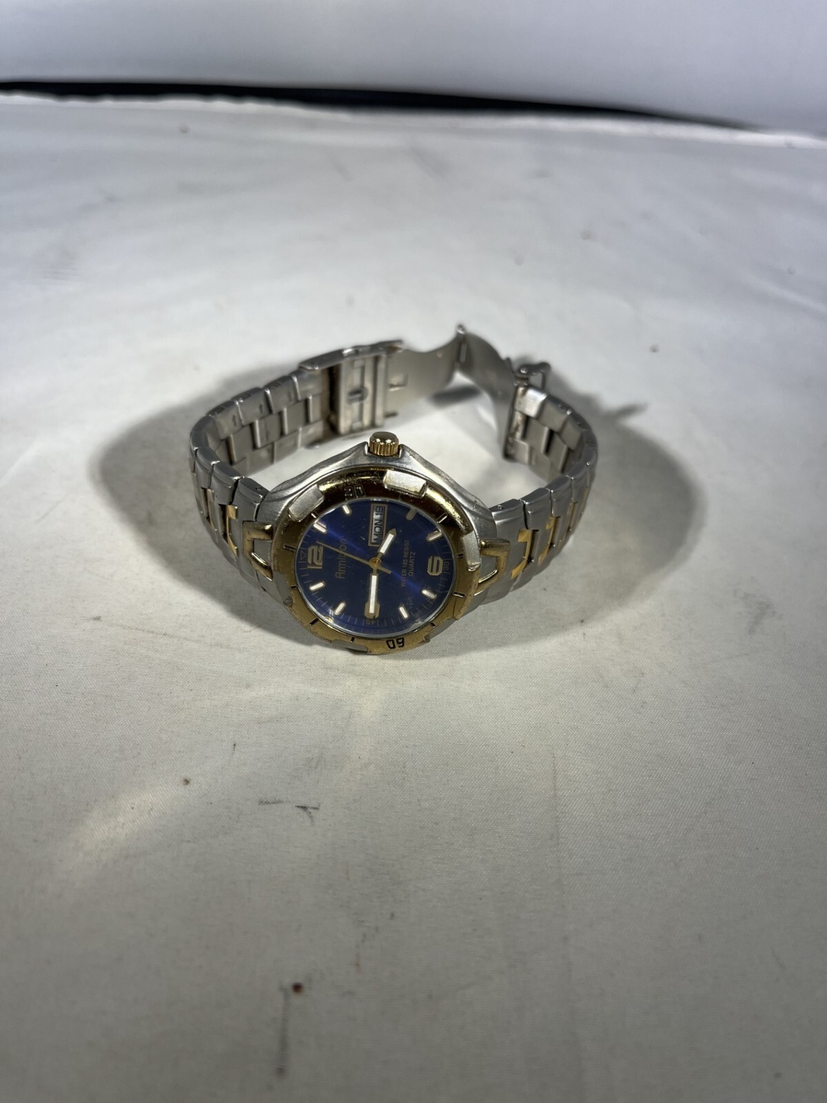 Armitron 20/1745 2105/3. 2Tone BeautyRotating Bezel Cobalt Blue Face men watch L