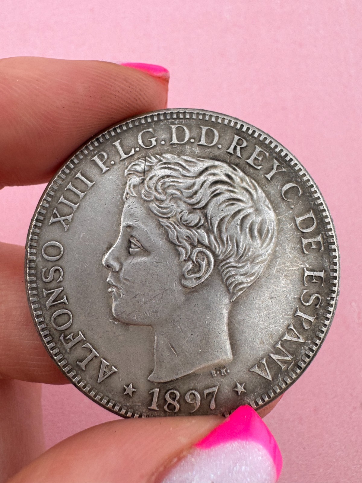 Coin UN PESO  1897 Islas Filipinas Alfonso XIII