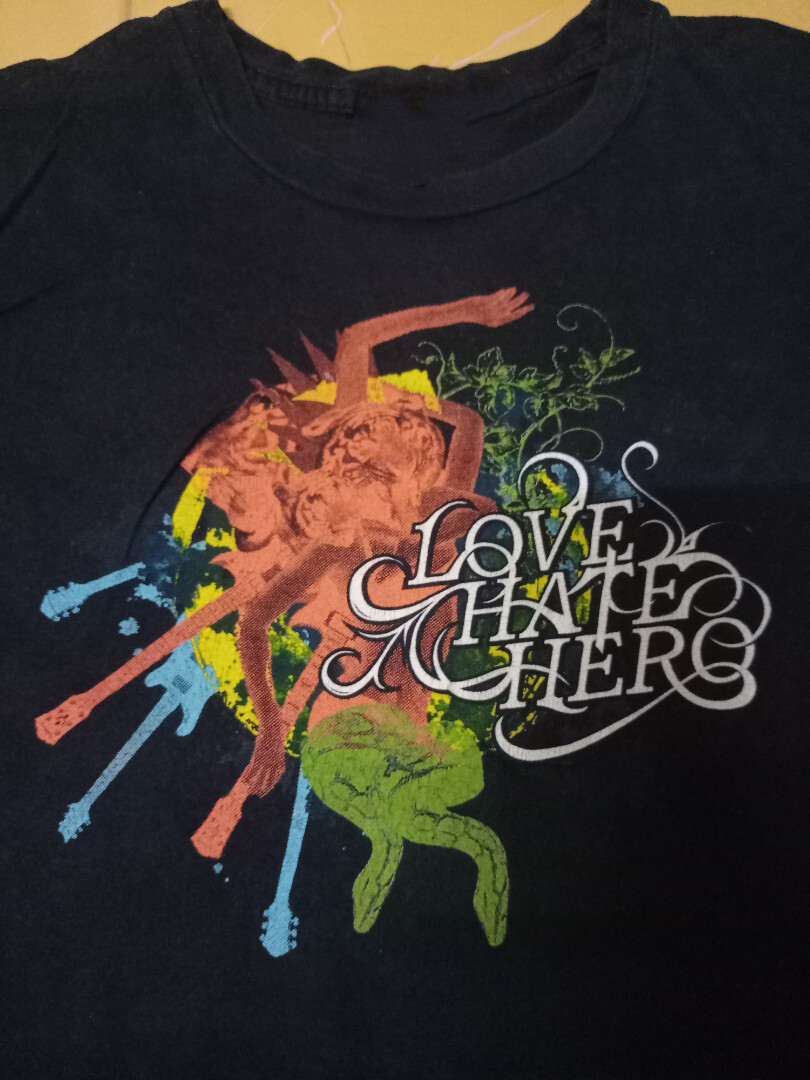 HOT Vtg Love Hate Hero Band Heavy Cotton White Full Size Unisex T Shirt