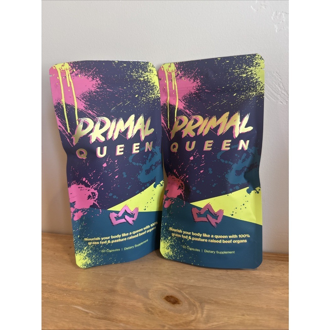 2PACK NEW Primal Queen Female-Optimized Beef Organ Supplement 60 Capsules Each