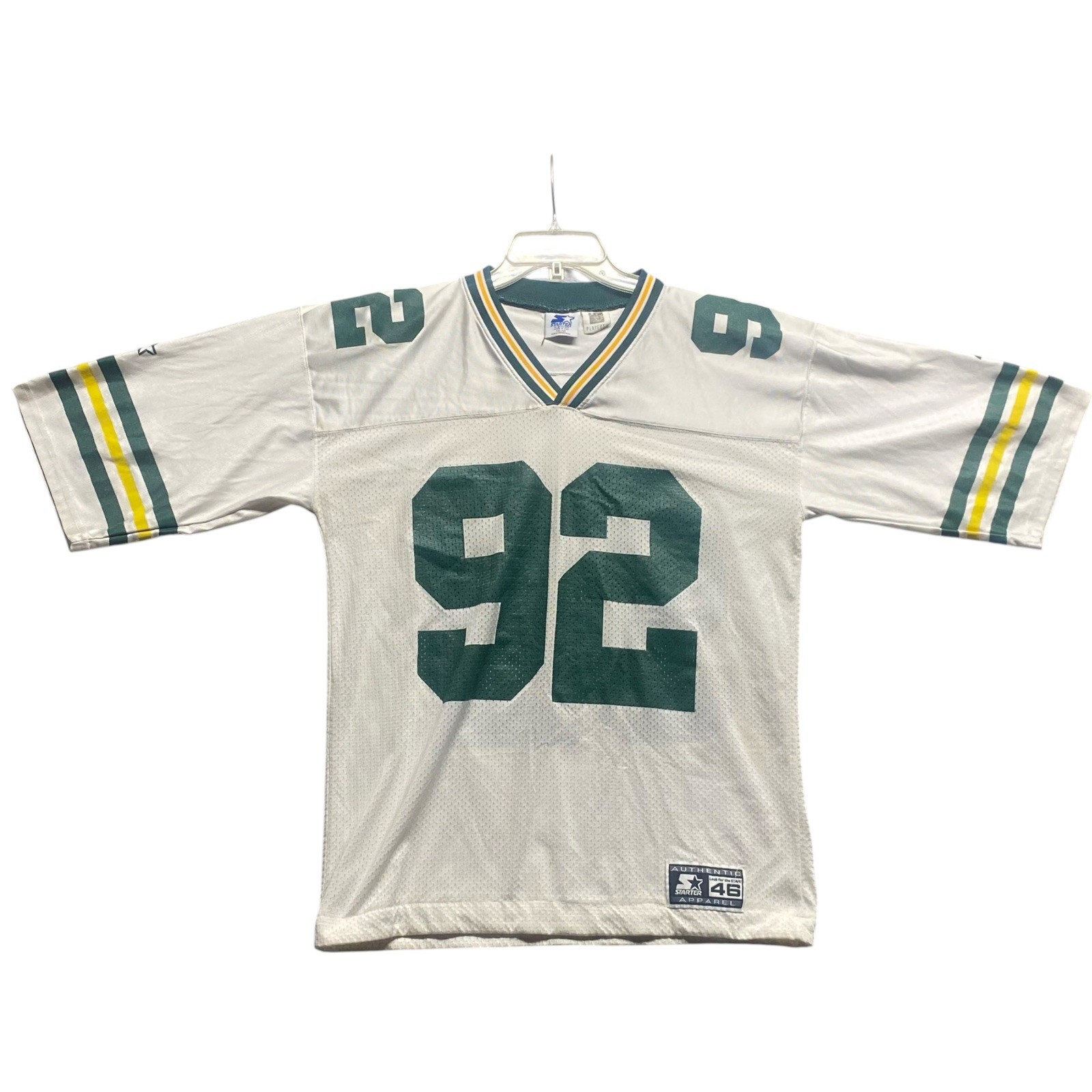 Vintage Green Bay Packers Reggie White #92 Starter Jersey Large 48 NFL USA 90\'s