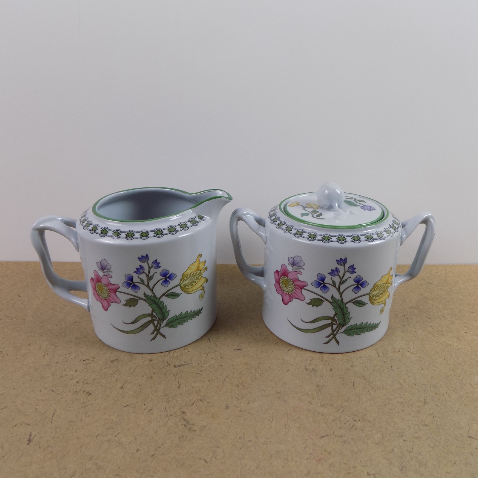 Spode Summer Palace Creamer & Sugar Bowl England VGC Spode Summer Palace Creamer & Sugar Bowl England VGC
