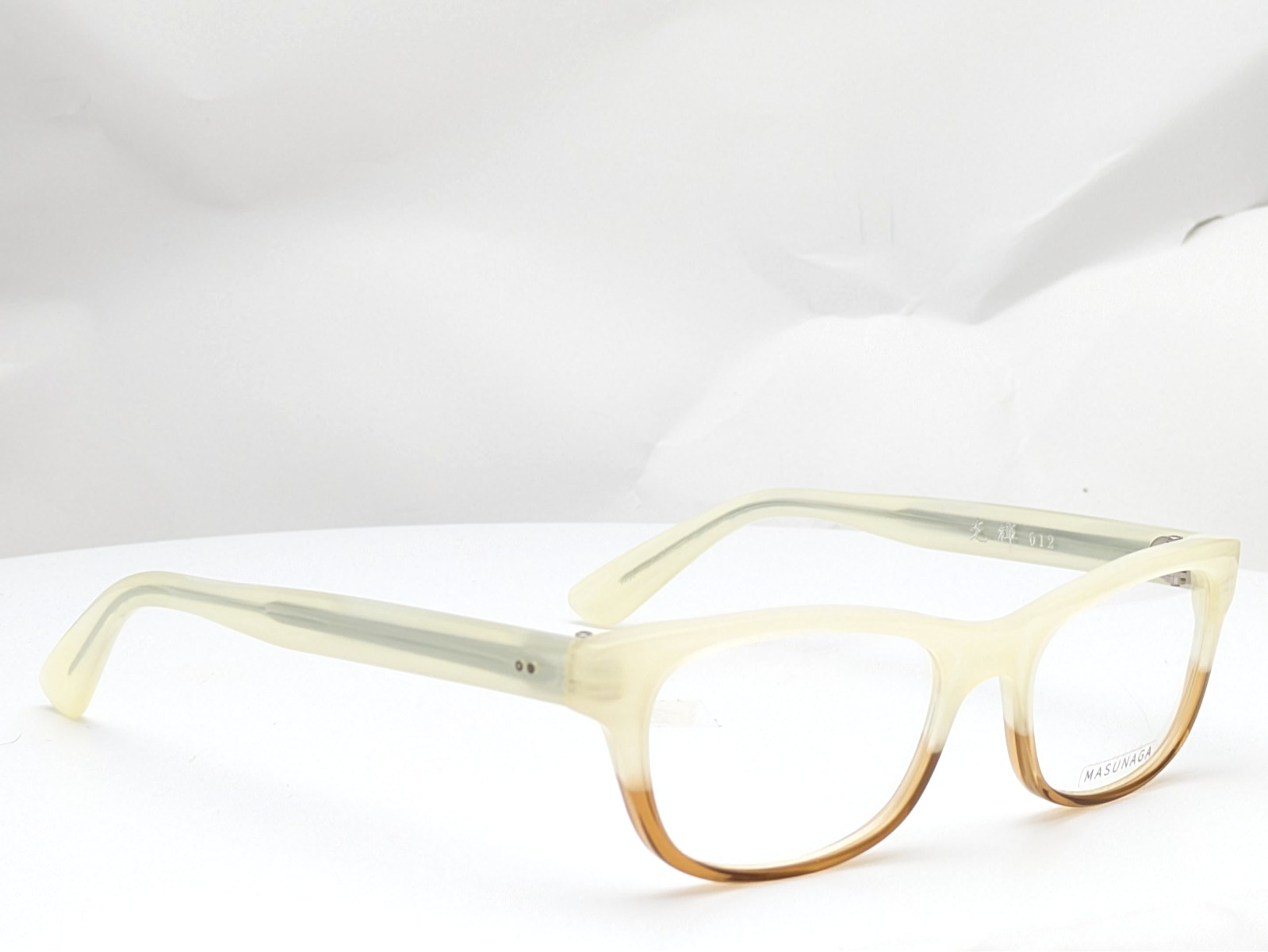 Masunaga Koki no 012 Cream Brown Fade Unisex Eyeglasses Frames 50-17-145
