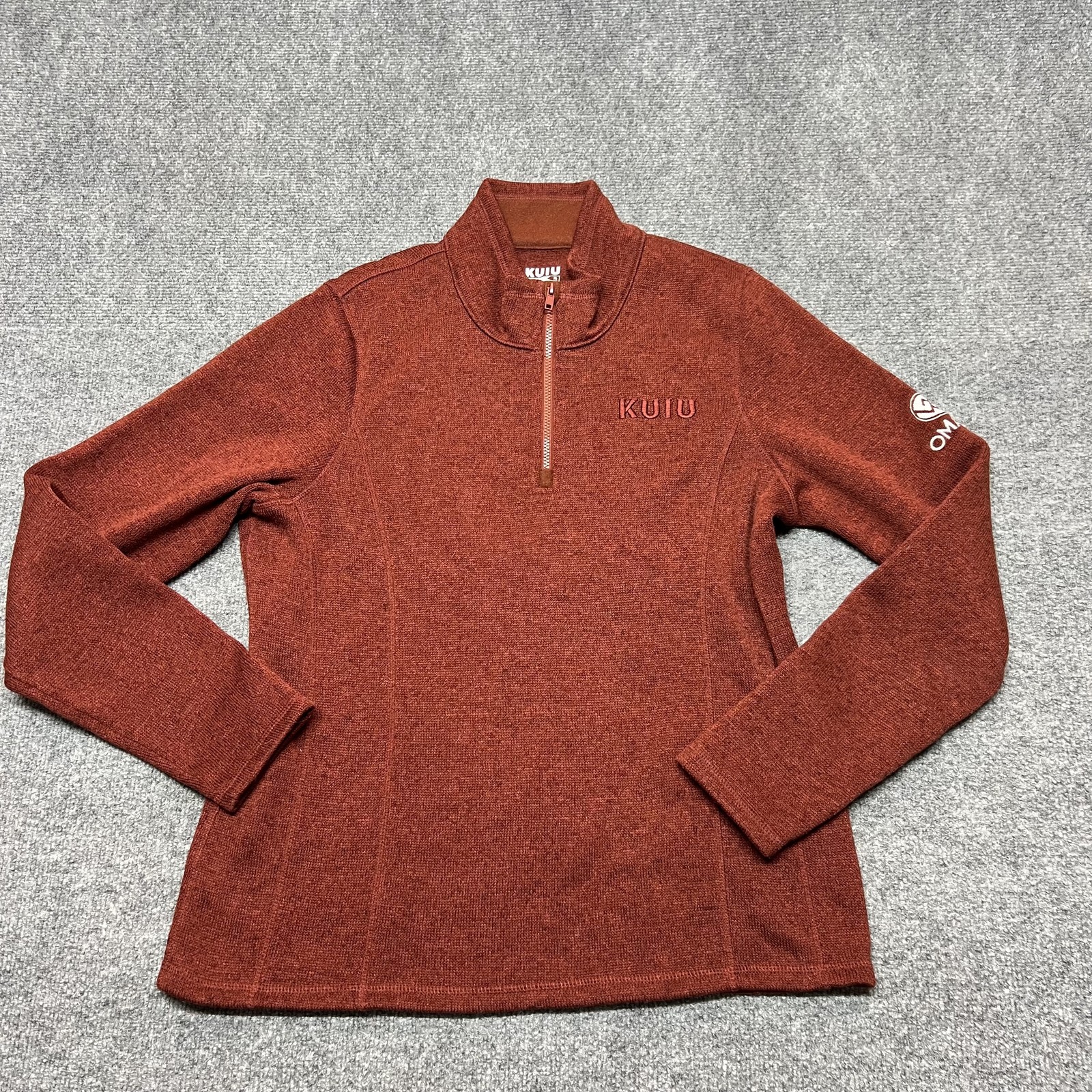 KUIU Base Camp Sweater Womens XL Red Fleece 1/4 Zip Mock Neck Pullover Omada